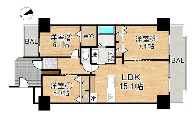 【外観】
■3LDK■専有面積75.66㎡■バルコニー面積12.91㎡