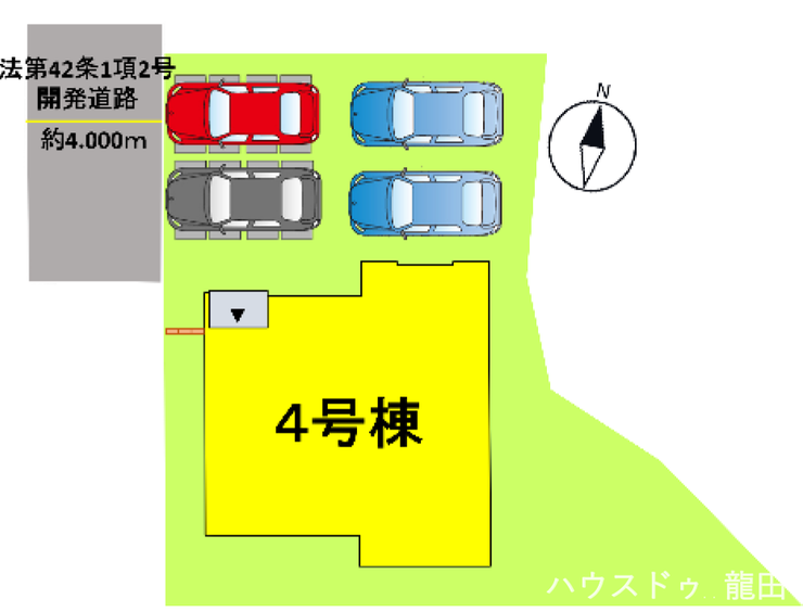 【区画図】
1号棟
土地面積:207.93㎡(62.89坪)
建物面積:111.34㎡(33.68坪)