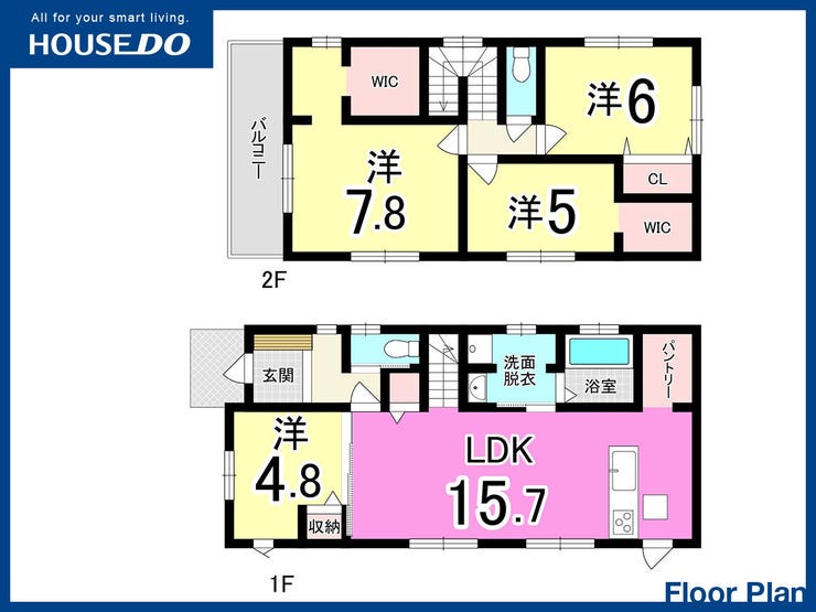【間取り】
【芦屋町船頭町 中古戸建】オール電化♪モニター付きインターホン♪浴室乾燥機♪