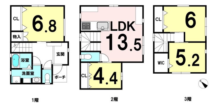 【間取り】
キッチンからリビングを見渡しやすく、家族とのコミュニケーションを取りやすい間取りです。
