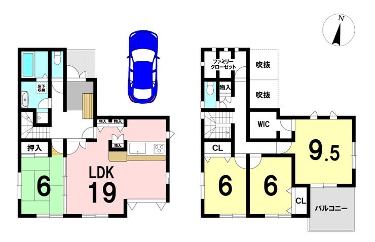 【間取り】
4LDKの間取り
駐車1台可能