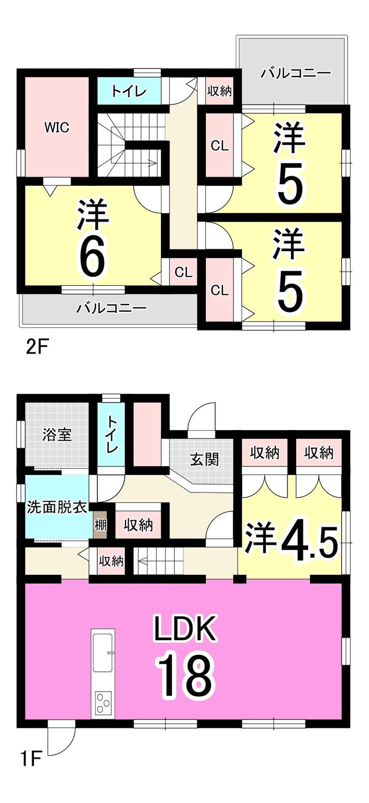 【間取り】
【若松区小敷ひびきの 中古戸建】谷川建設施工の住宅♪オール電化♪駐車場3台以上♪