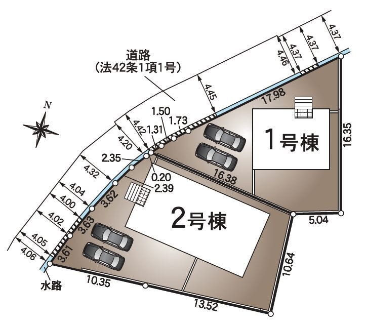 【区画図】カースペース普通車2台