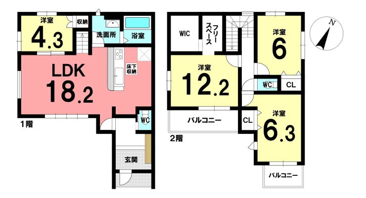 【間取り】
4LDKの間取りは部屋数や収納力にも優れています。