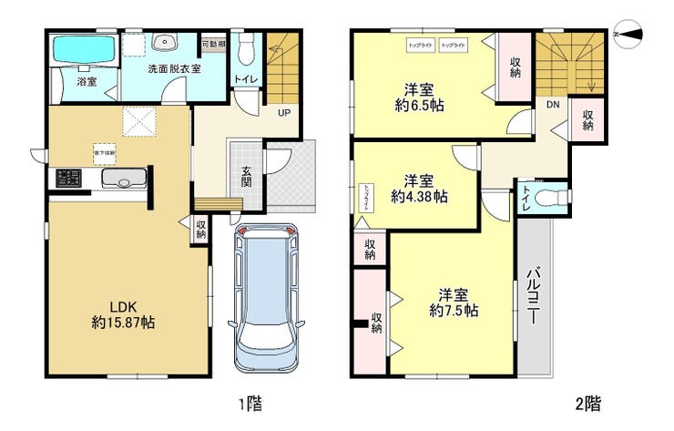 【間取り】
全居室収納付きの3LDK♪LDKはゆとりの約15.87帖!