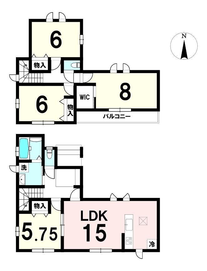 【間取り】
4LDK+WICで収納力を確保しつつ、LDKは広く家族が集まりやすい快適設計。