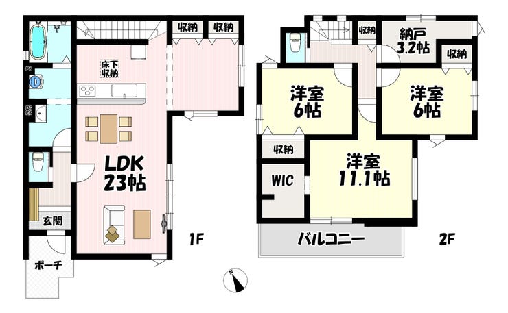 【間取り】
3LDK+S♪リビング23帖♪