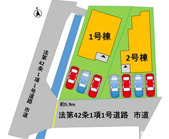普通車が3台駐車することが可能です