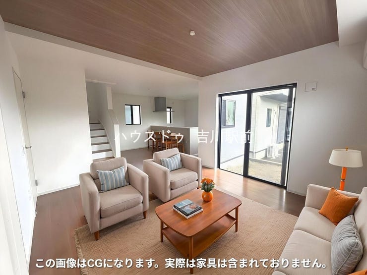 16.5帖のLDKで子どもがリビングで宿題をしたり、大人がソファで読書をしたり、同じ空間にいながらそれぞれの時間をゆったり過ごせます☆