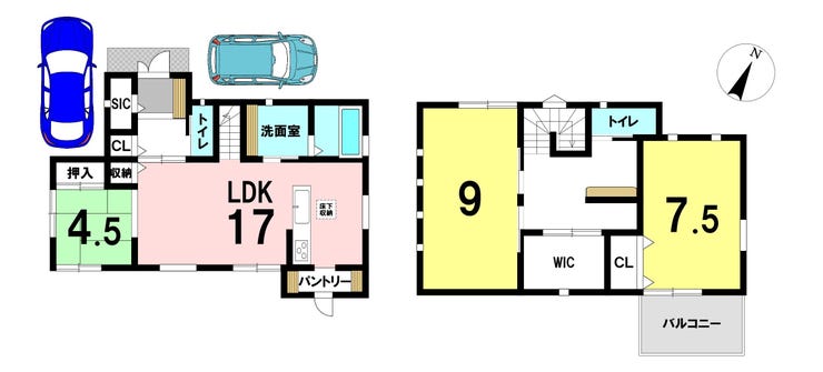 【間取り】
3LDKの間取り
駐車2台可能