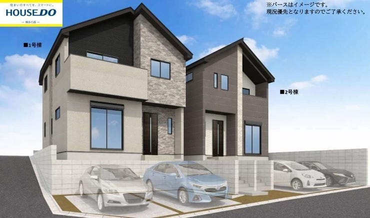 【外観】
完成イメージです♪
2026年12月完成予定
◎角地!オール電化♪小学校徒歩5分!
◎パントリー、WIC2か所有!
