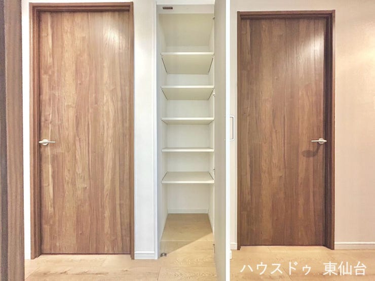 棚付きで空間を有効に使える廊下の収納です♪