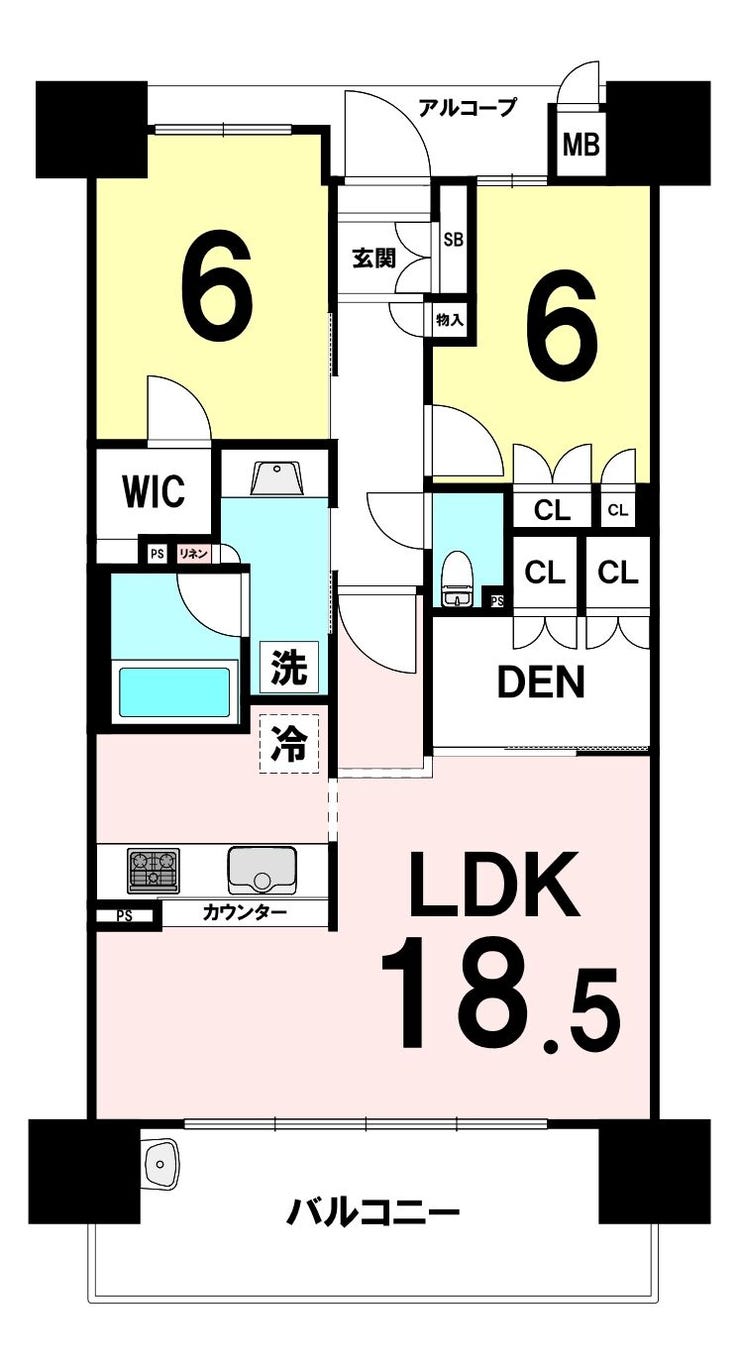 【間取り】
多目的に使える部屋やWICなど使い勝手の良い間取りとなっております