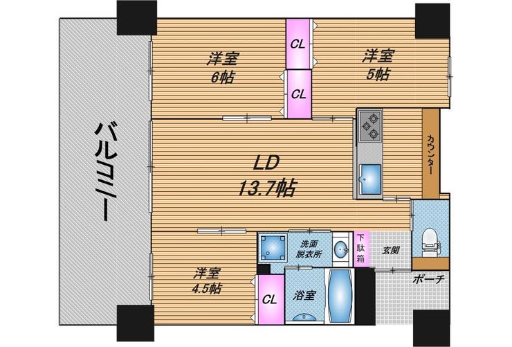 【間取り】
※図面と現況に相違がある場合は現況を優先とします。
