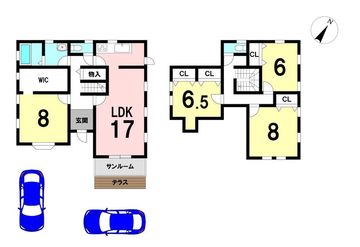 【間取り】
4LDKの間取り
駐車2台可能