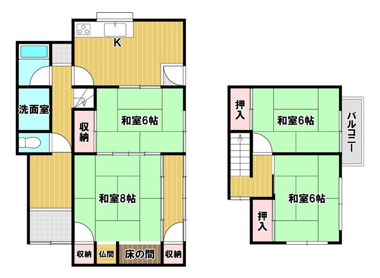 【間取り】
い草の香りと畳のぬくもりに癒やされる和の空間です♪