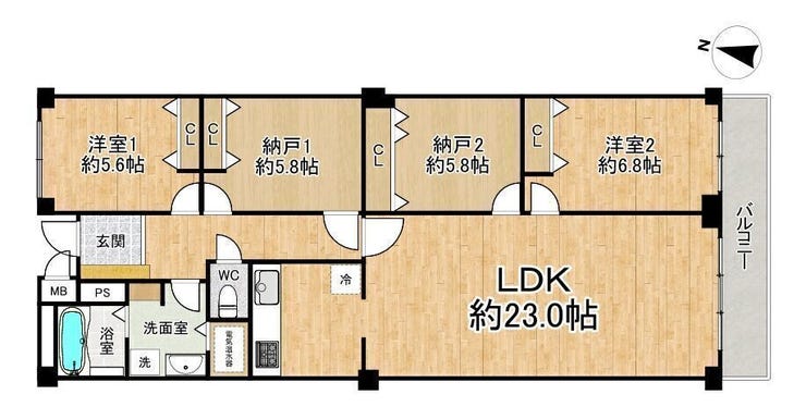 【間取り】
◆2SSLDK◆専有面積101.99㎡◆バルコニー面積8.06㎡