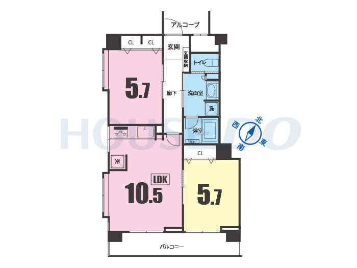 【間取り】
5階 南東角部屋で日当たり・通風・眺望良好の2LDK♪2026年8月リノベーション完了☆全居室5.5帖以上☆1~2人暮らしにおすすめ☆全居室フローリング☆全居室収納有り☆水回り設備・機能充実☆