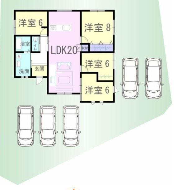 【佐賀嘉瀬小学校南2】
車を5台駐車できます。
親戚やご友人を招くことが多い方には嬉しい広さです♪