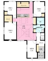 【間取り】
4LDKの平屋住宅