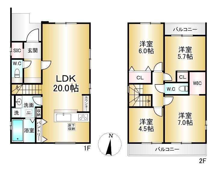 【間取り】
■4LDK■土地面積124.71㎡■建物面積102.48㎡
