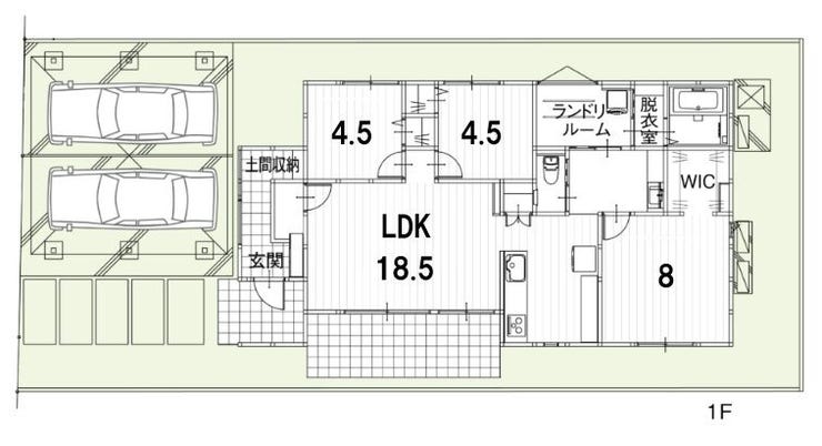 【間取り】
廊下レスで暮らしやすい!空間を有効活用した平屋住宅♪