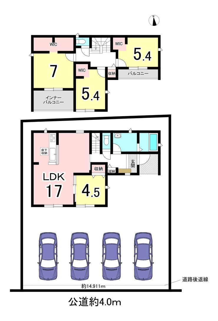 【間取り】
【1階に一部屋ある便利な間取り】
1階に客間として使える洋室があり、パブリックとプライベートの空間を分けられます♪
ゲストを気軽にお迎えしつつ、家族のプライベートな時間も大切にできる間取りです。