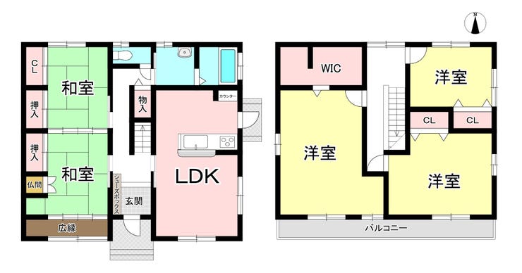 【間取り】
【個々がゆったり暮らせる5LDK】
5部屋あるため家族それぞれの個室を確保しやすく、客間や書斎、趣味部屋などライフスタイルに合わせて活用できます。
将来の家族構成の変化にも対応しやすい間取りです。
