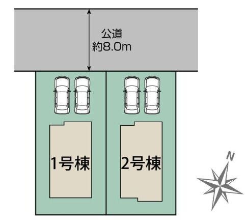 【区画図】
敷地内に「駐車スペース2台分」を確保した物件です。ご夫婦でそれぞれお車を所有されているご家庭や、来客時の駐車にも大変便利。お車をお持ちのご家族も安心して過ごせる、ゆとりと快適さを備えた住環境です☆