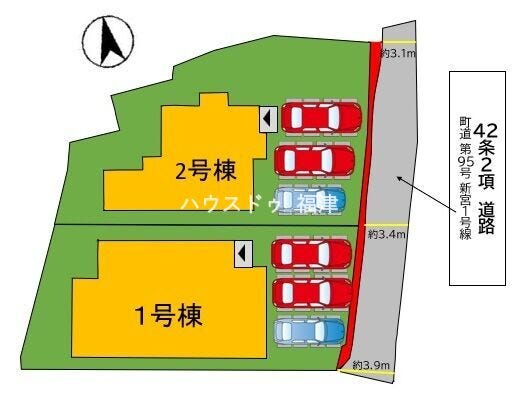 【全体区画図】
《糟屋郡新宮町大字新宮 新築戸建》 1号棟♪
※現況優先